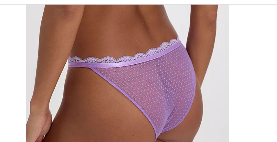 Free People Low Rise Mesh / Lace String Bikini, Purple Size M 10639
