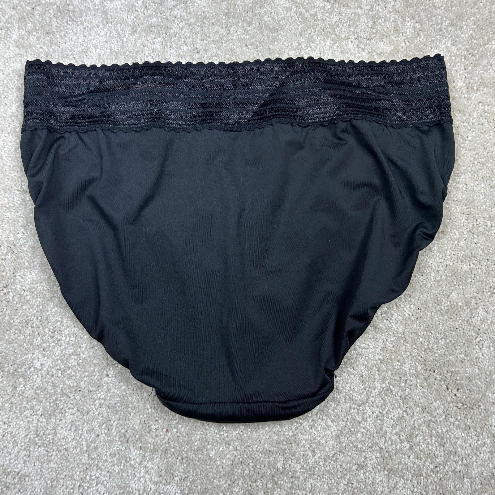 Warners Hi-Cut Briefs Womens 2X Black No Muffin Top Microfiber Lace Underwear