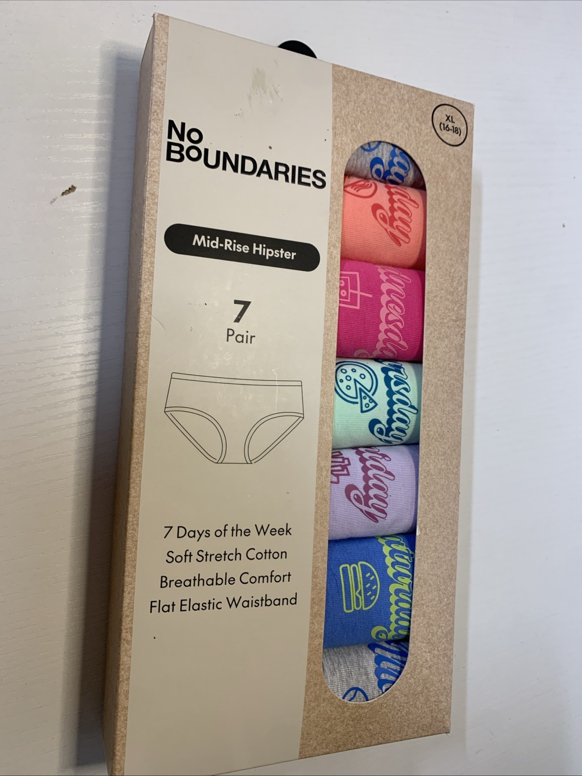 Womens ‘Day of the Week’ 7 Hipster Panties (Size X-Large 16-18) BRAND NEW W TAGS