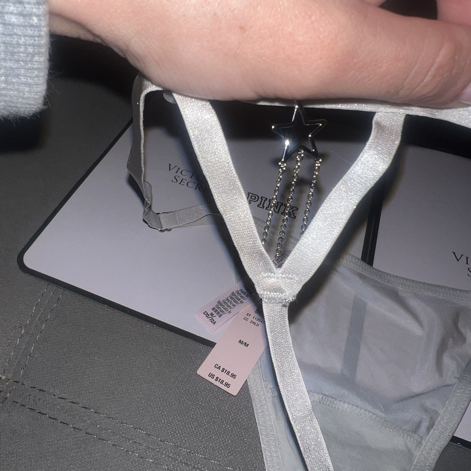 New Victoria’s Secret Medium M Very Sexy Thong Panty Star Charm VS Underwear