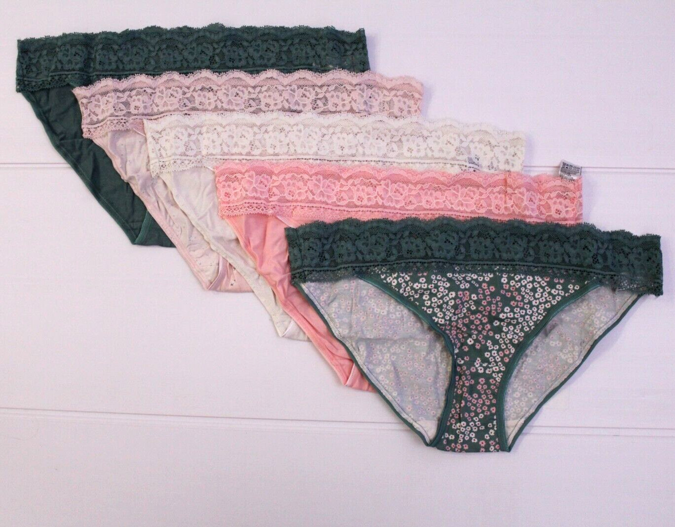 Ex M & S Ladies 5 Pack Bikinis Briefs Supersoft Lace Knickers Underwear 6 to 22
