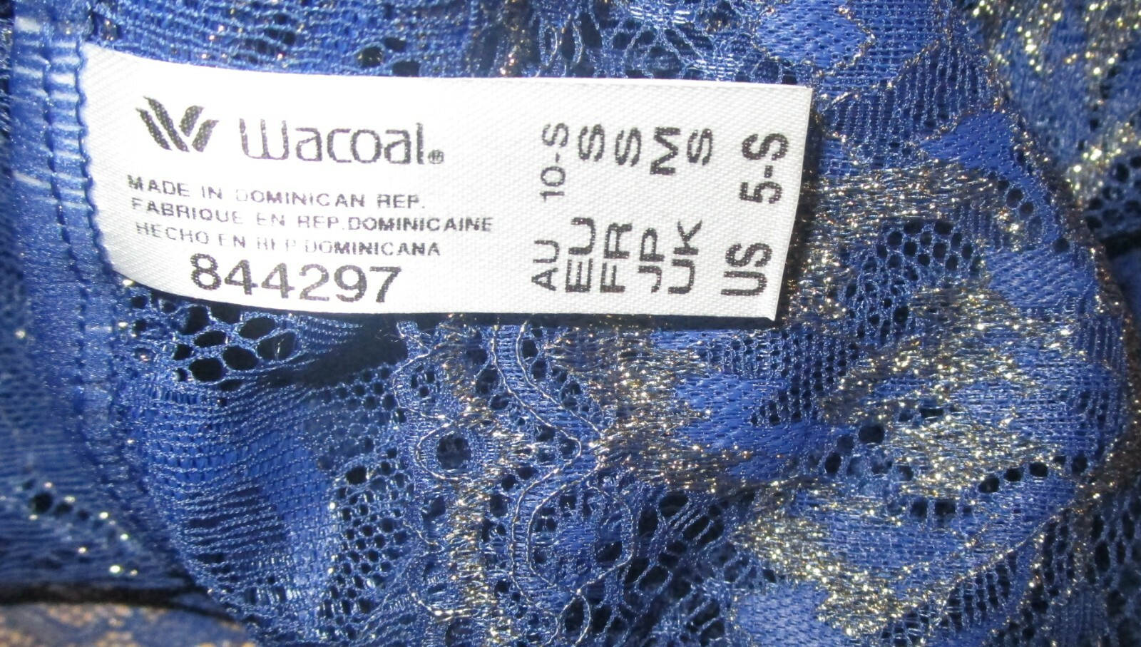 WACOAL~SMALL 5~844297~Twilight Blue LACE TO LOVE High Waist Thong Panty