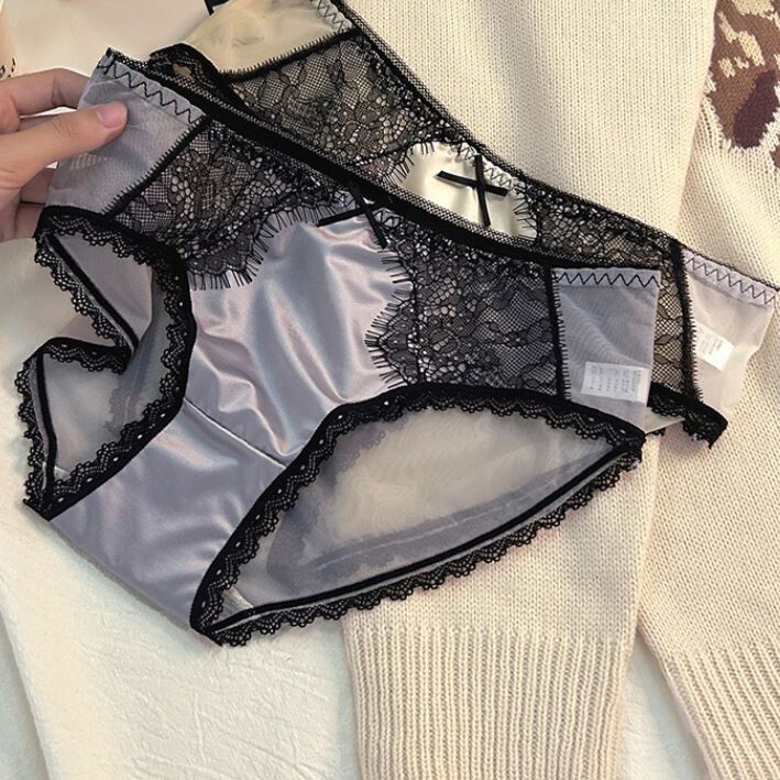 1 or 5 Pack Lot Womens Vintage Lace Satin Panties Underwear Sheer Brief Lingerie