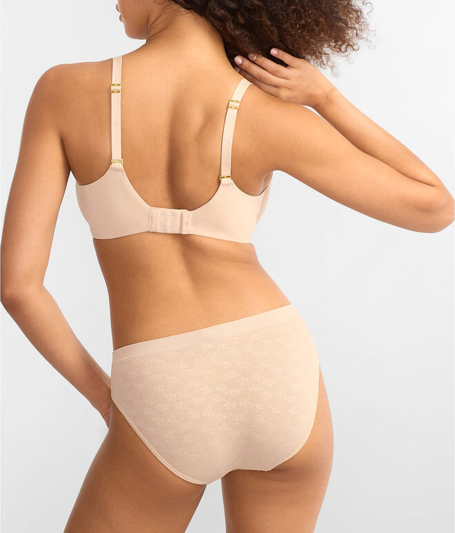 Lauren Ralph Lauren Womens Monogram Mesh Bikini Underwear Light Truffle XXL