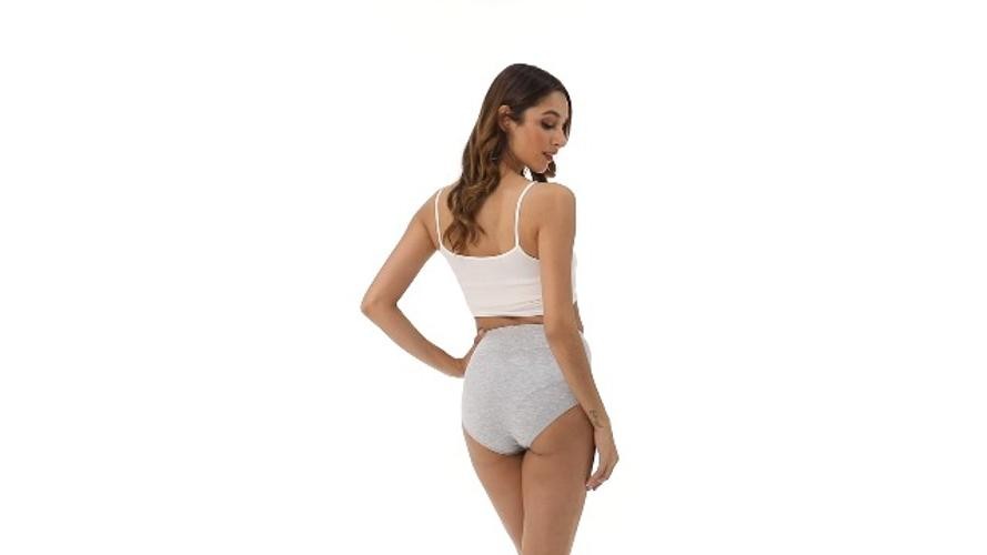 Women’s High Waisted Cotton Underwear X-Large Black White Grey Beige-4 Pack