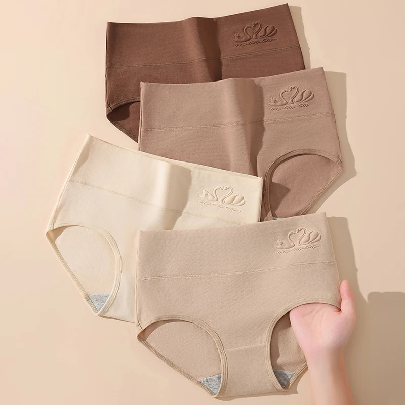 Cotton High Waist Panties Women’s Shaping Briefs Plus Size Comfort Fit 4 Pcs