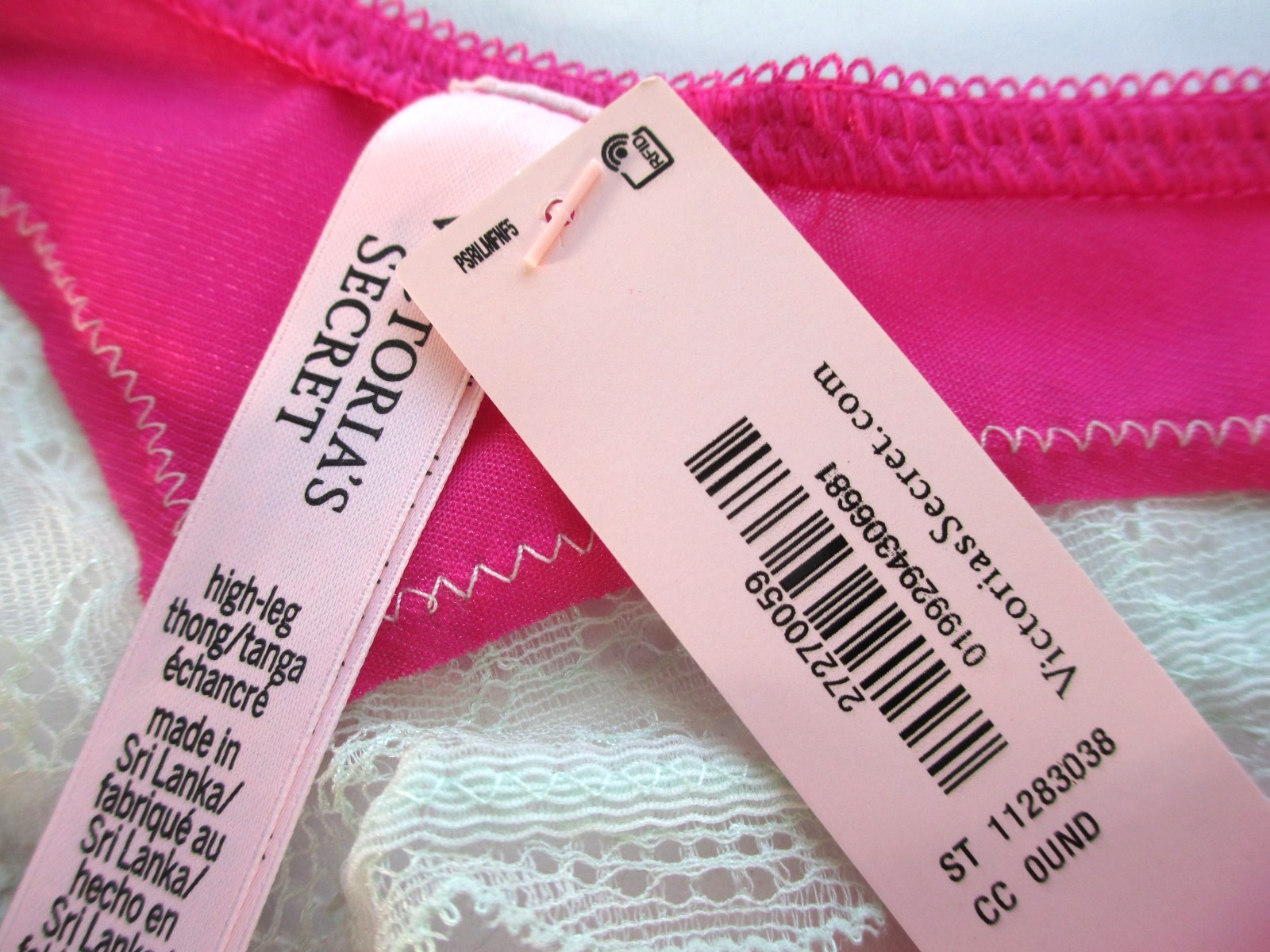VICTORIA’S SECRET Tease High Leg Thong Panty S M L XL Pink Shine NWT Lace Trim
