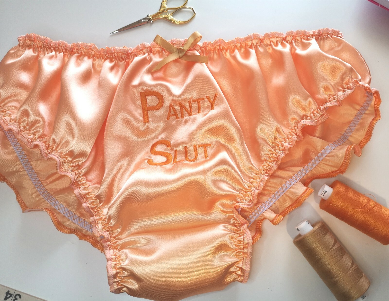 🌸MADE TO ORDER* Personalised EMBROIDERED “SATIN SISSY” Knickers any colour🌸