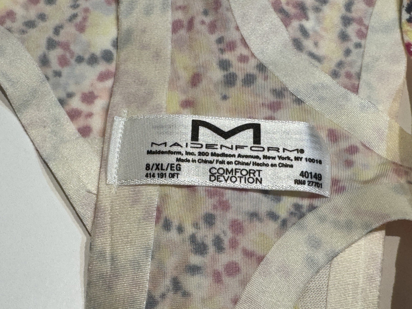 Maidenform 40149 Comfort Devotion Women’s Thong XL 8 2 Pairs Soft Petals Print