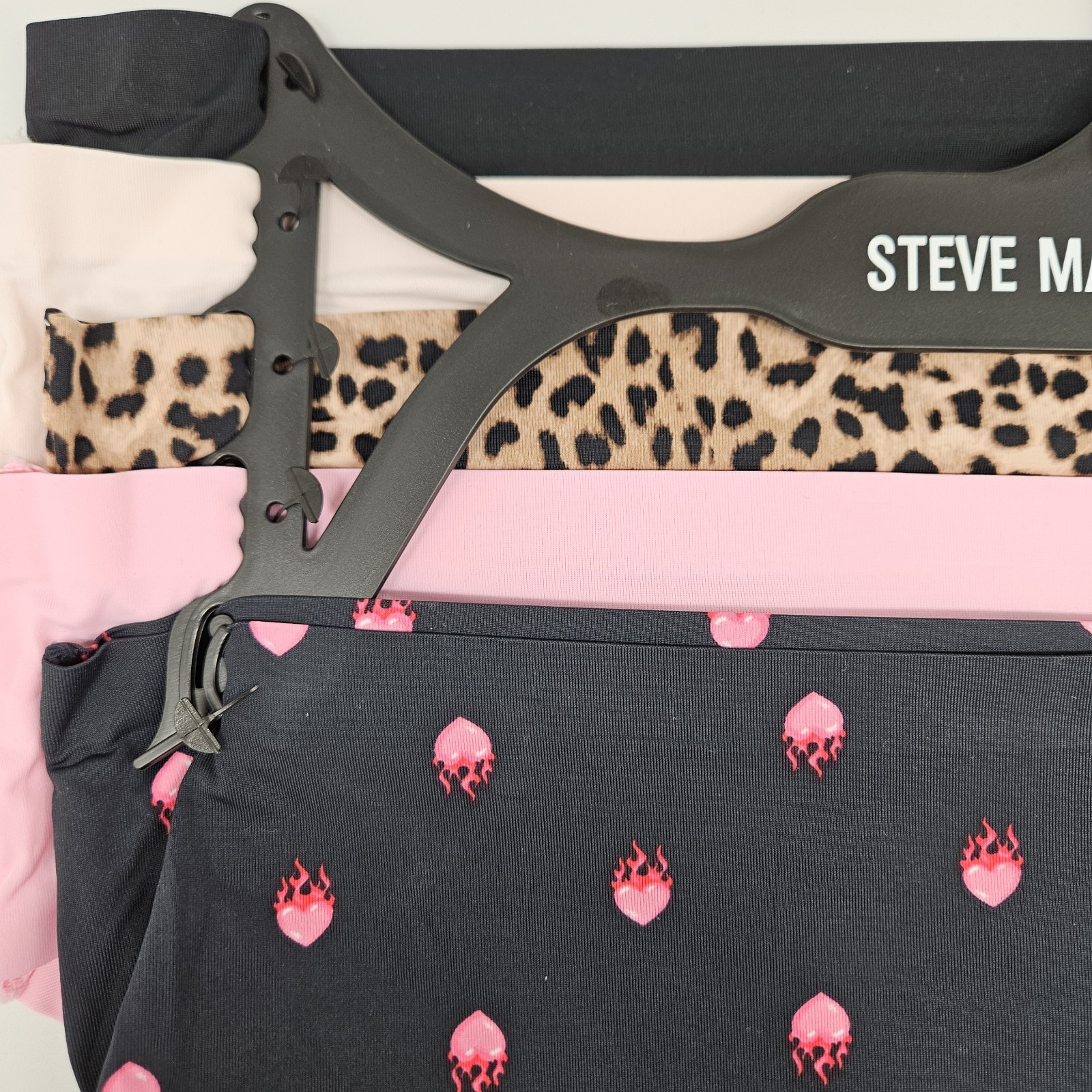 STEVE MADDEN 5 Pack Womens S M L XL Nylon Hipster Panties Black Cream Beige Pink