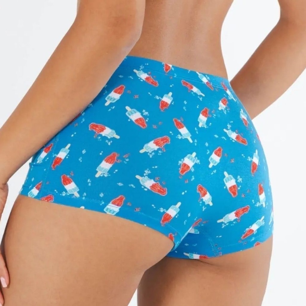 New Shinesty The Popsicle Stick USA Popsicle Modal Boyshort Underwear Sz Large