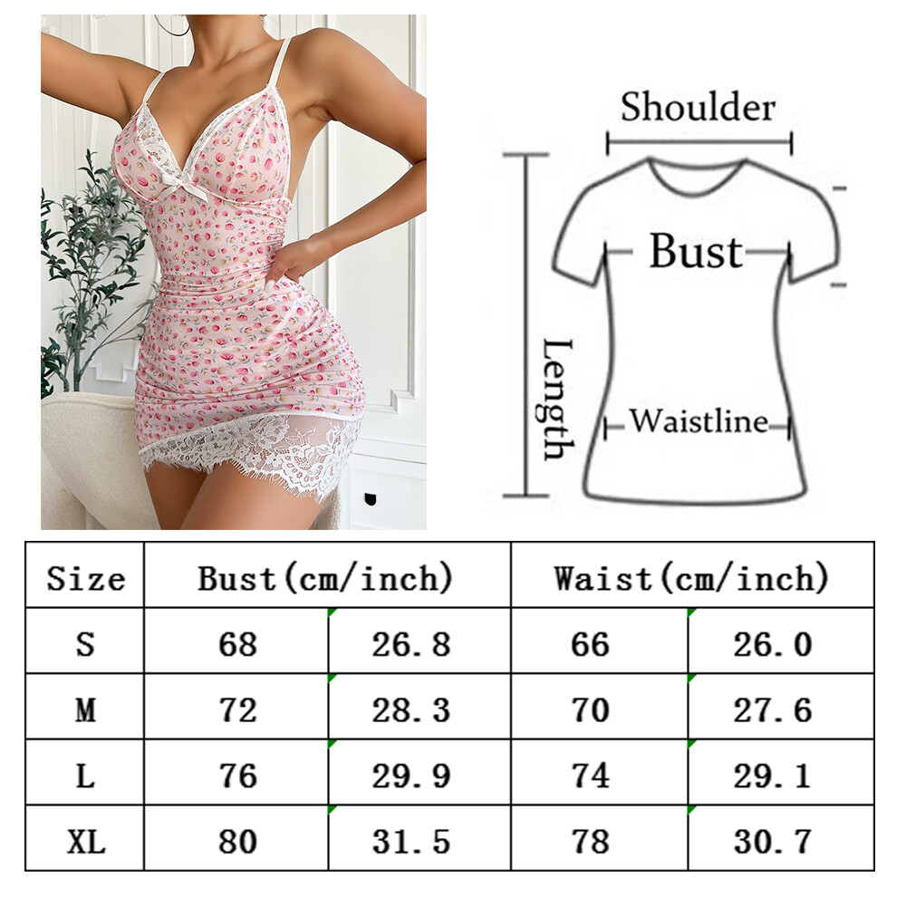Sexy Ruched Bodycon Mesh Lace Floral Embroidered Sheer Babydoll Lingerie Set US