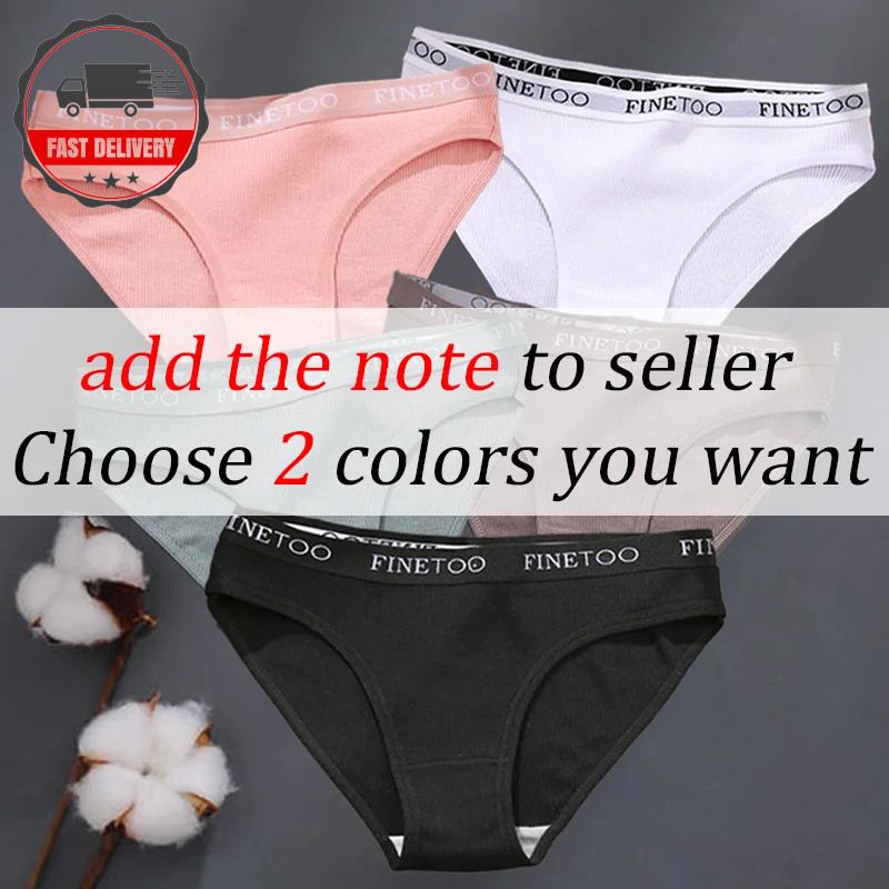 2pcs Cotton Panties Womens Briefs Sexy Low Rise Underwear