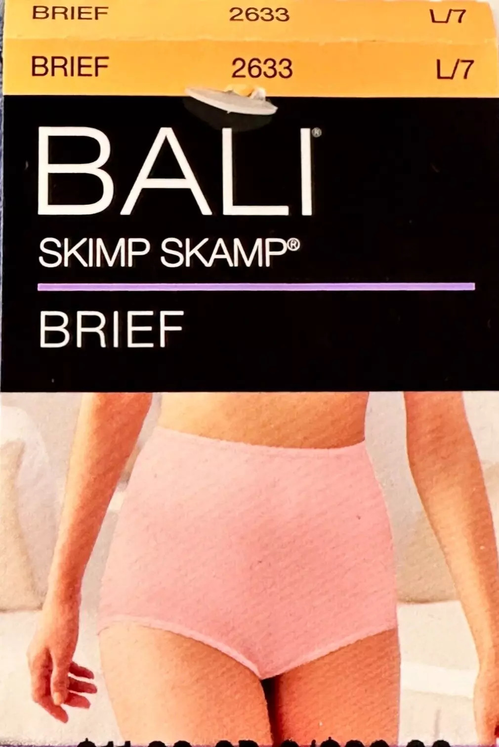 2 Bali Skimp Skamp Brief Panty L 7 Full Coverage Nylon Panties NWT 2633 LARGE