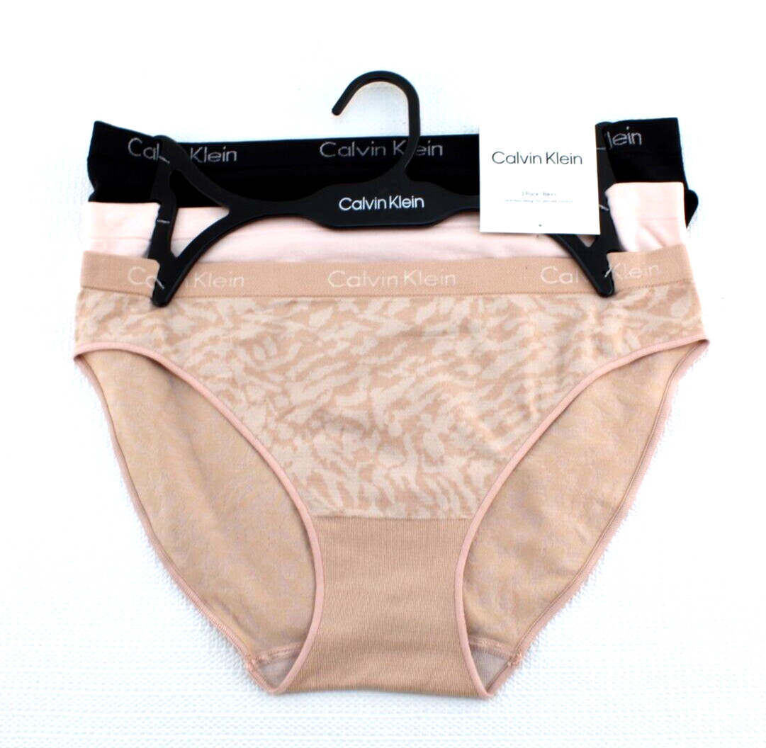 CALVIN KLEIN Bikini Size M 3 Pairs Multi-Colors Comfort Women Bikinis RETAIL $33