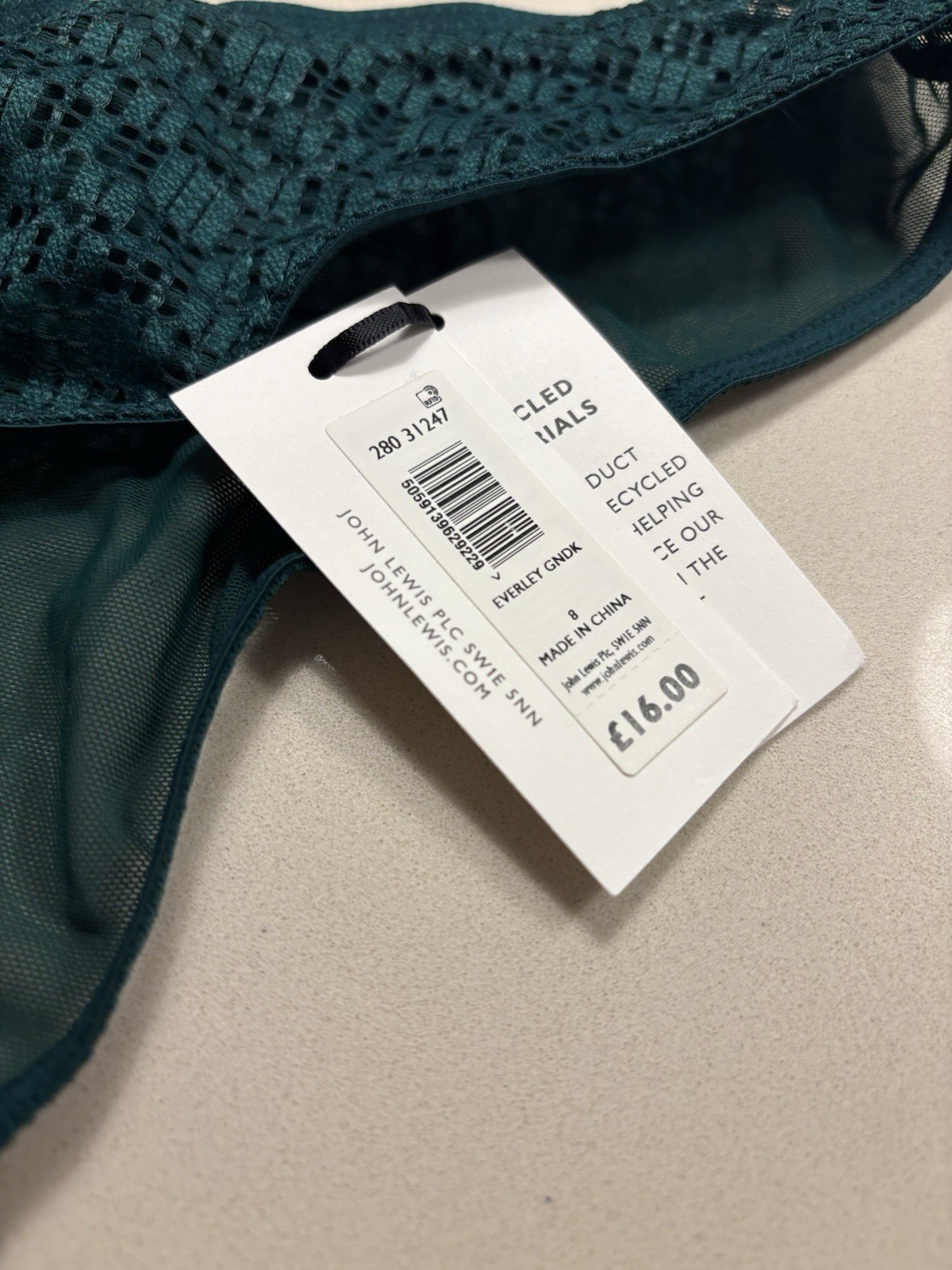 John Lewis Size 8 BNWT Dark Green Knickers