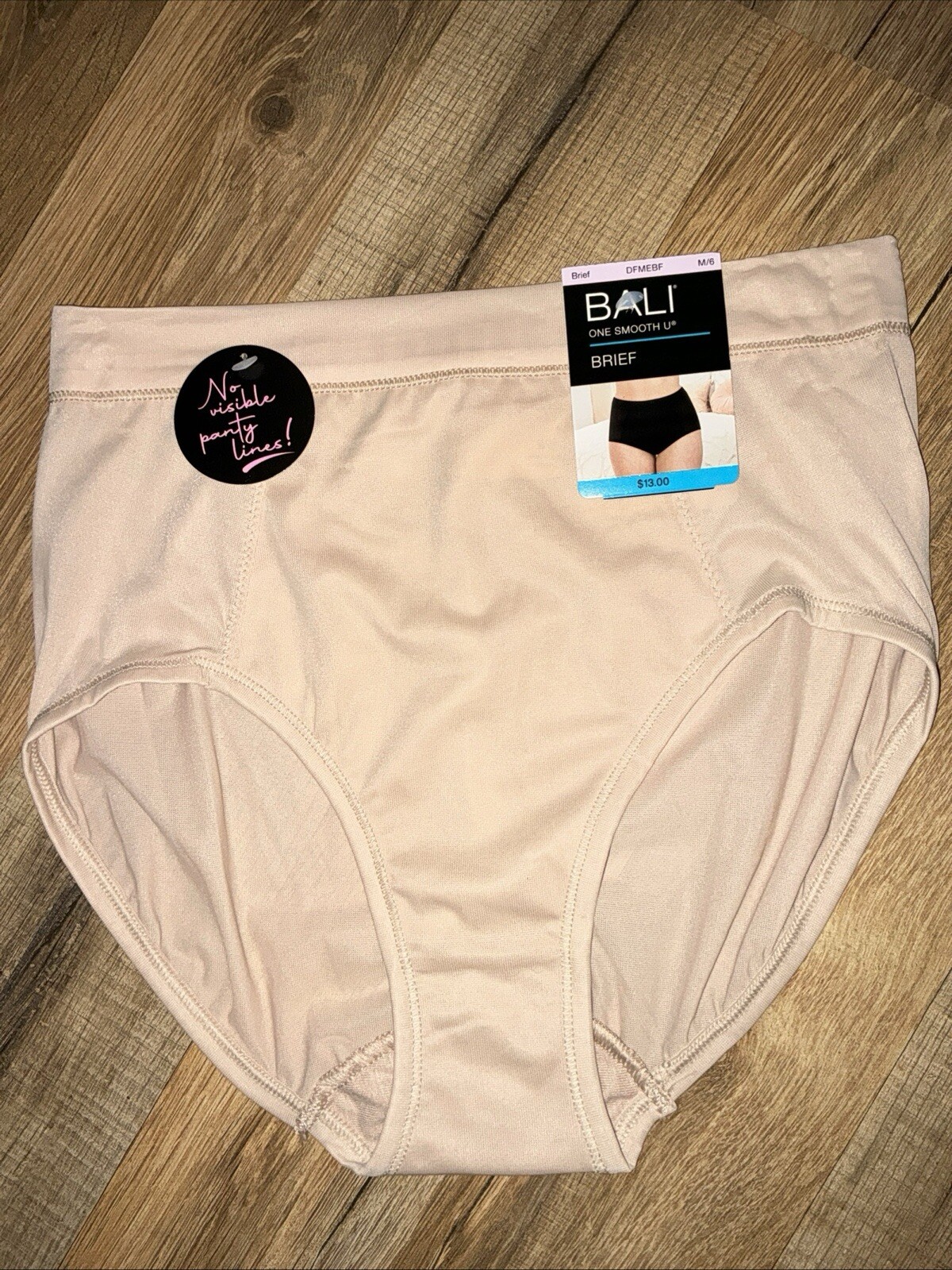 Bali Women’s M/6 Panty Brief One Smooth U Stretch NUDE NWT