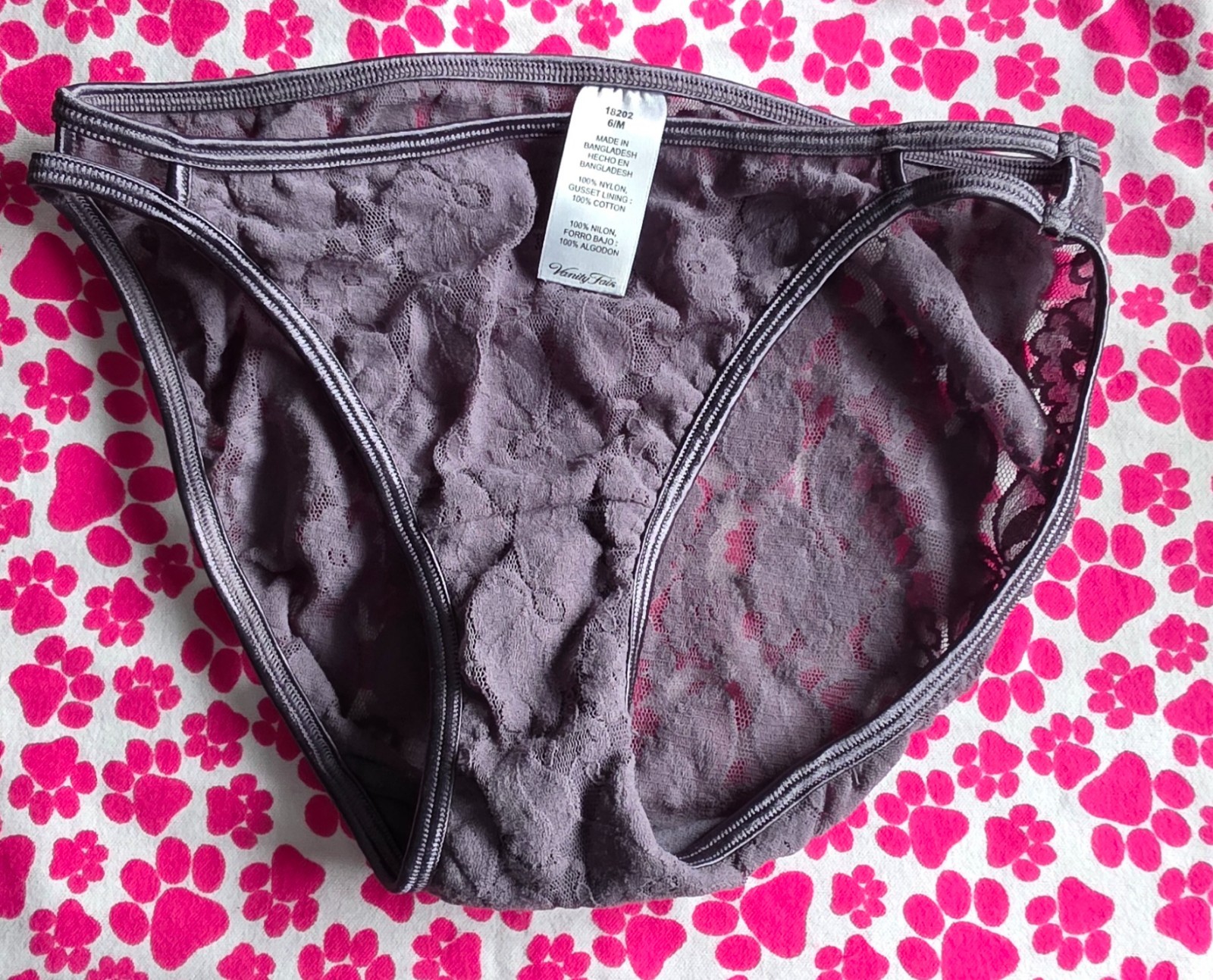 Vanity Fair Illumination Helenca Double String Lace Stretch Panties Size 6 7