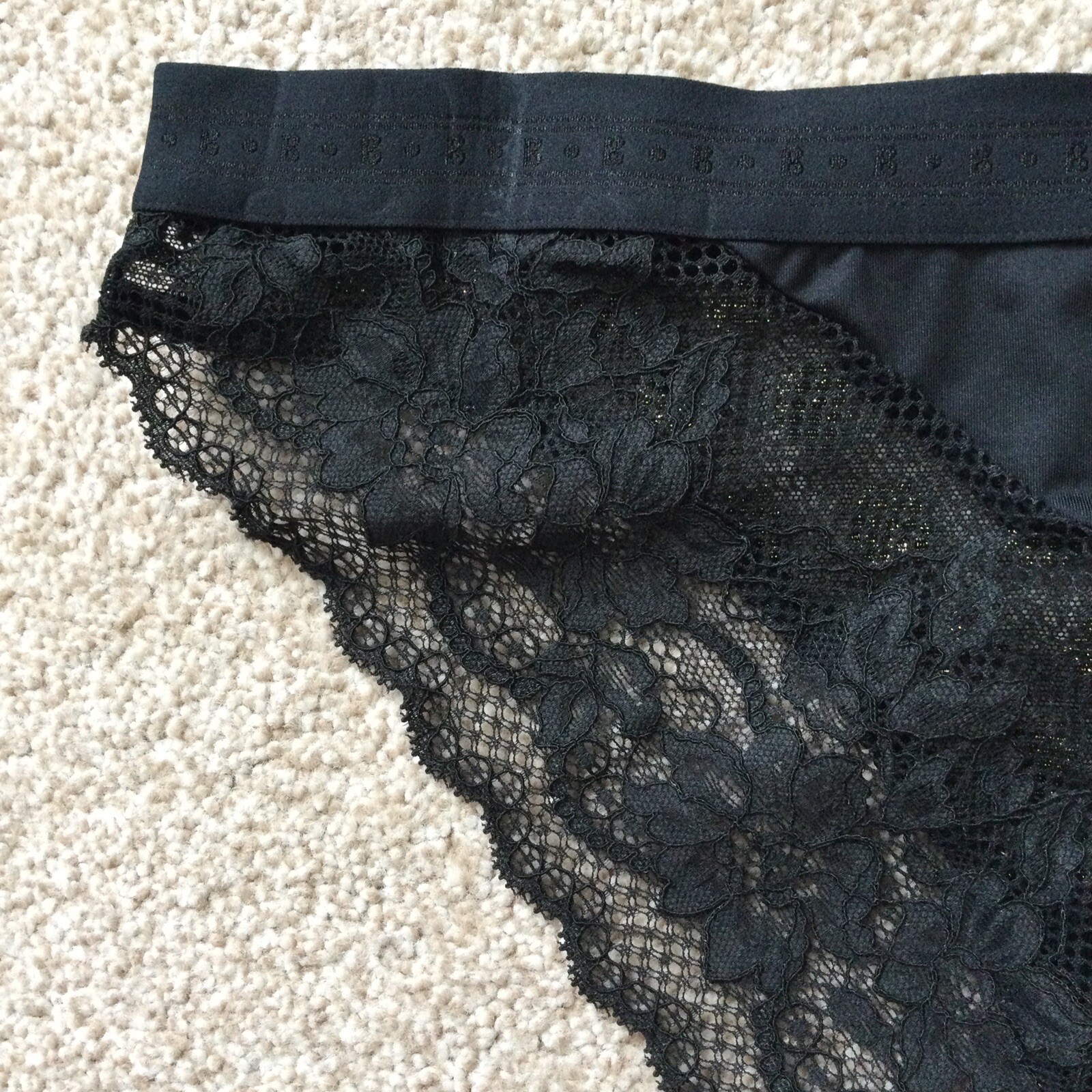 2 x M&S Size 8 – 10 Small Boutique Pretty Bikini Knickers Black Gold Mesh S