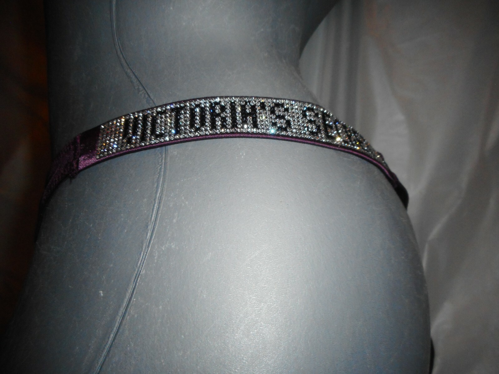 Victoria’s Secret gray & Burgandy Very Sexy Brazilian Slip,thong string XL