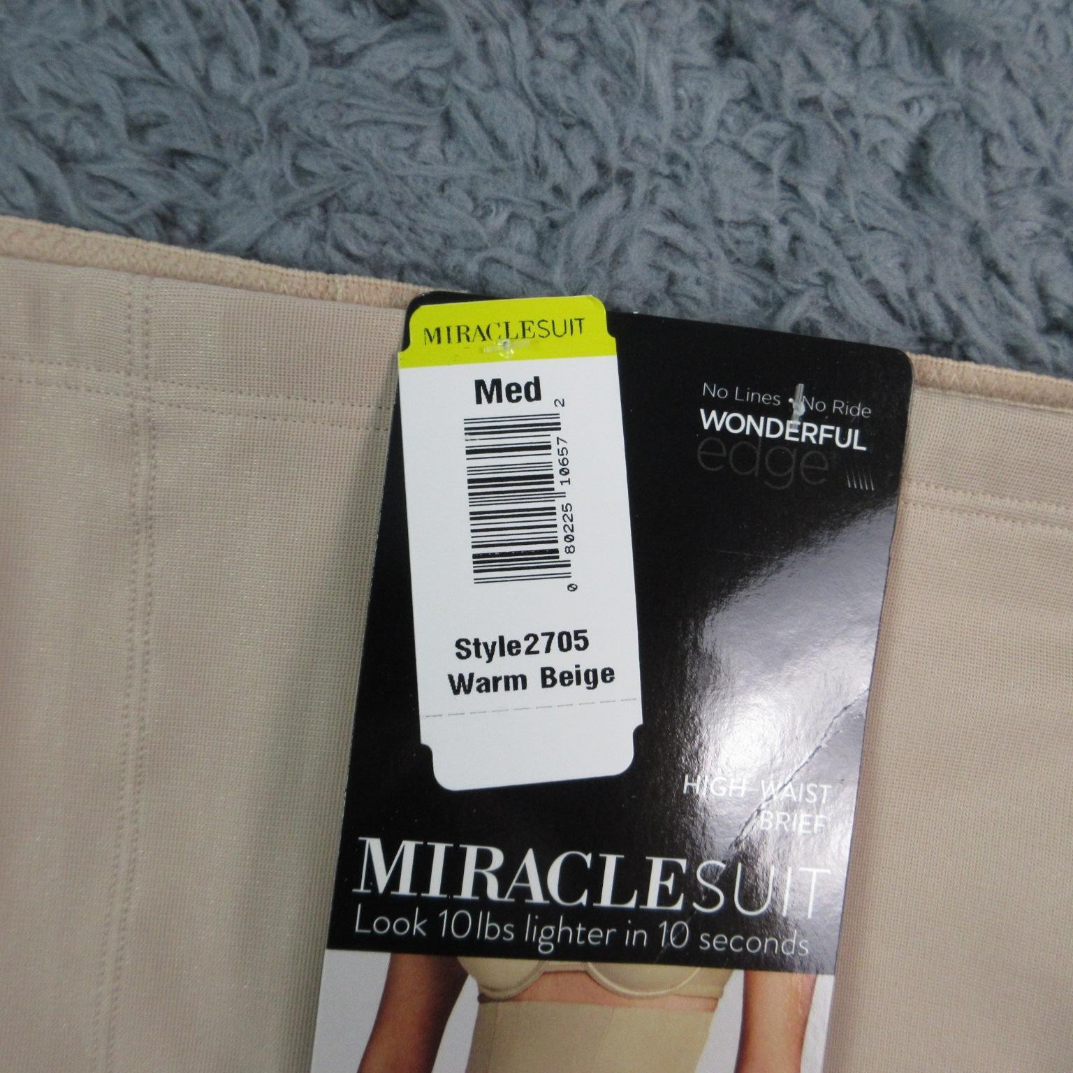 Miraclesuit High-Waist Panties Womens M Beige Microfiber Slimming Extra Firm NWT