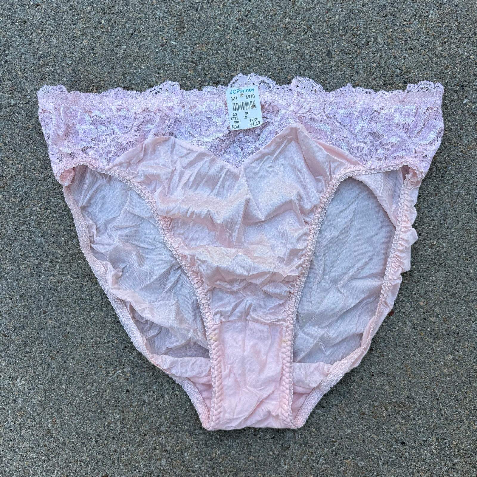 Vintage 80s EGO Lingerie Powder Pink High Rise Nylon Satin Briefs Size 10 NWT