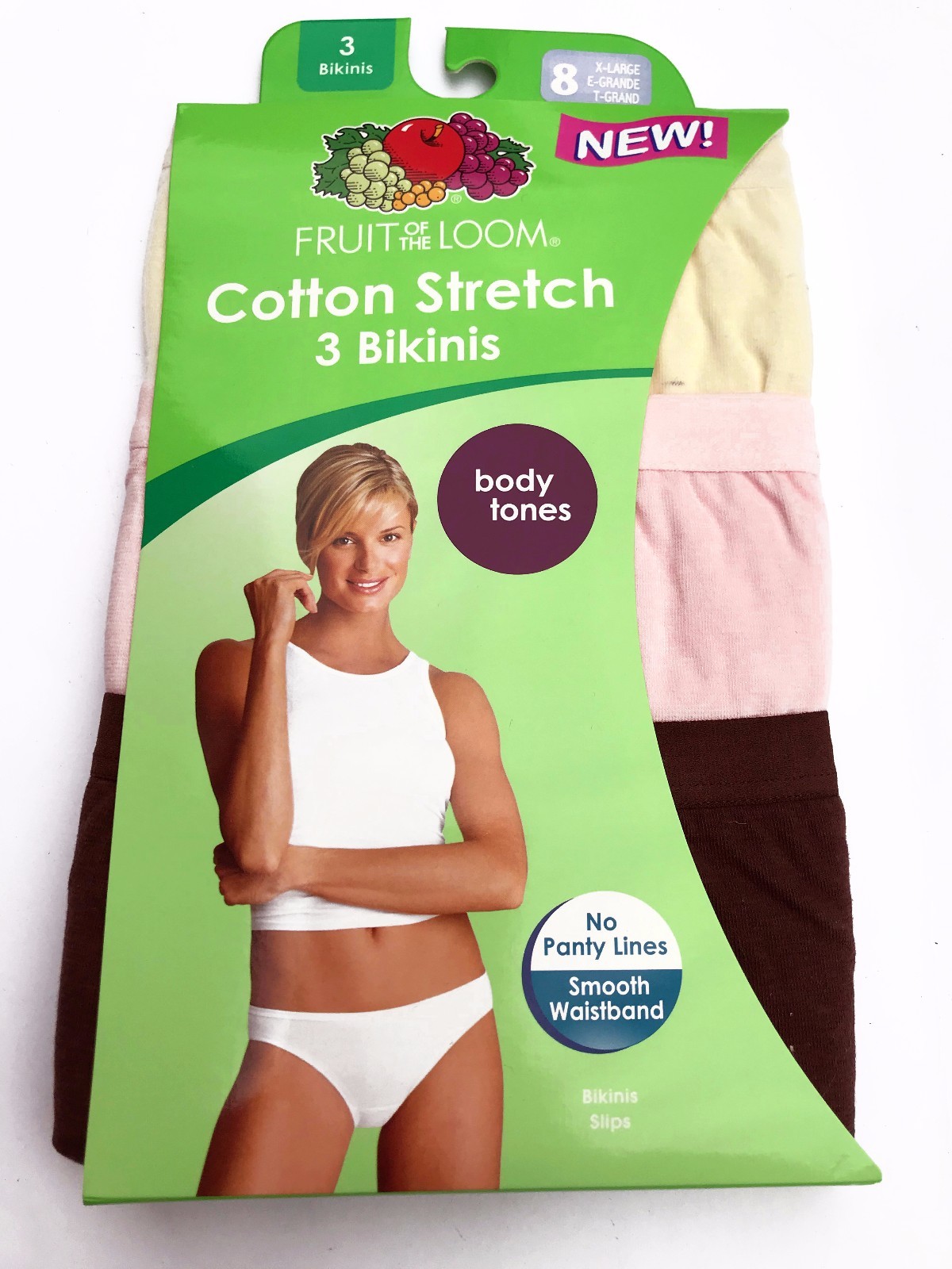 Fruit of the Loom® Women’s Cotton Stretch Bikini 3-Pack ” No Panty Lines “