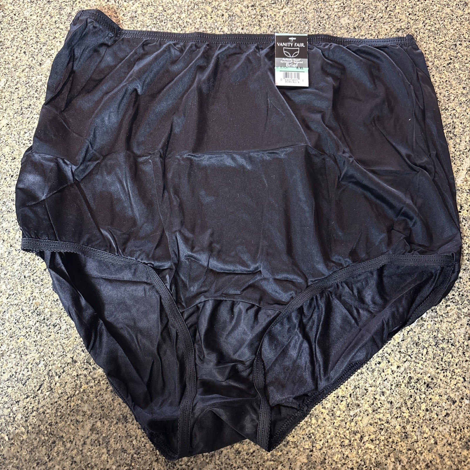 Vanity Fair Black Nylon Perfectly Yours Ravissant Briefs 3 Pair NWT Size 8/XL