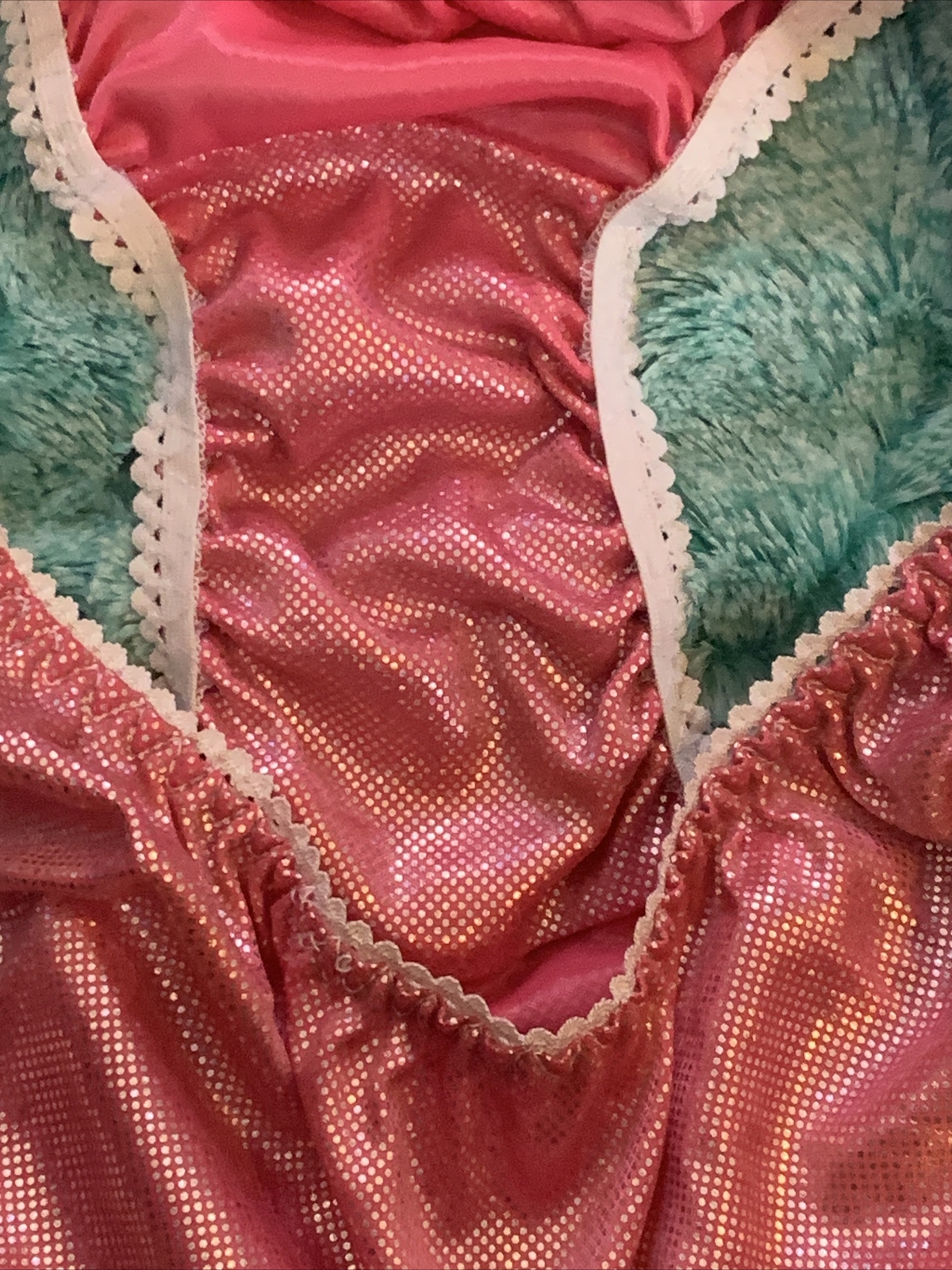 VTG pink silver Shiny Sissy Satin String Bikini Panties Large Gusset Pouch Mens