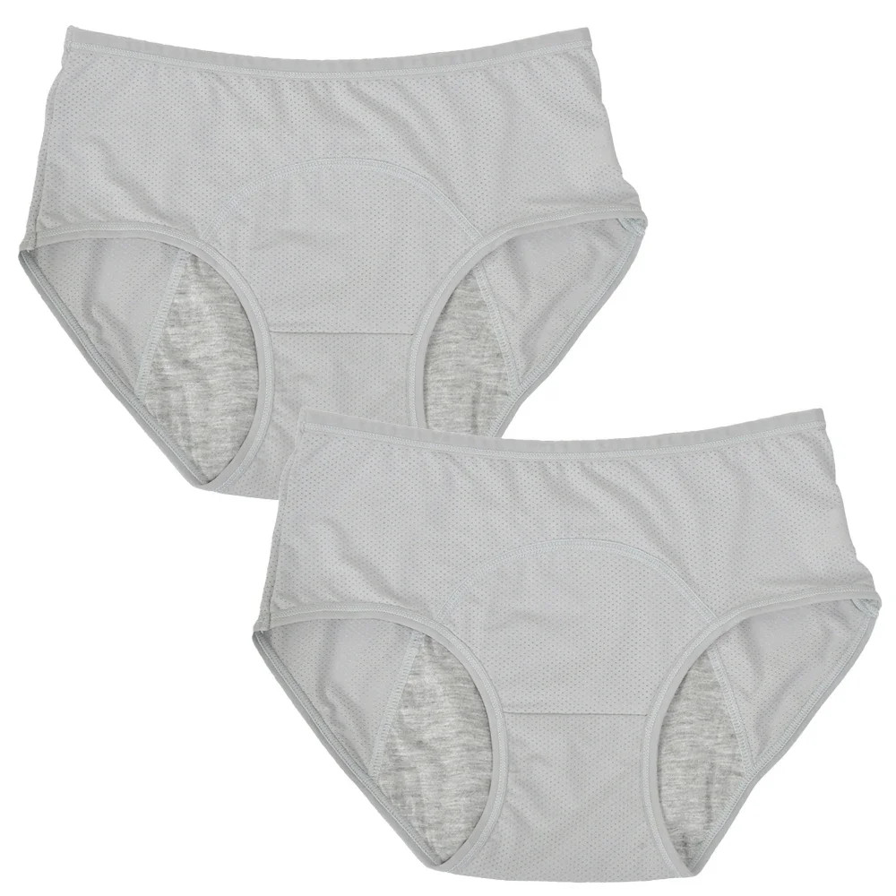 Mid Rise Menstrual Panties Briefs Leak Proof Solid Color Breathable Comfort Fit