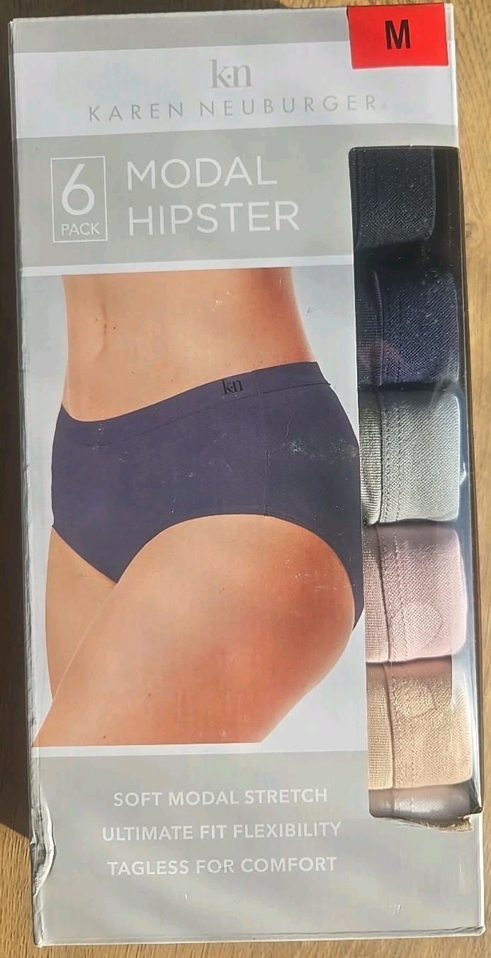 Karen Neuburger MEDIUM Women’s Underwear Panties 6-Pack Soft Modal Hipster