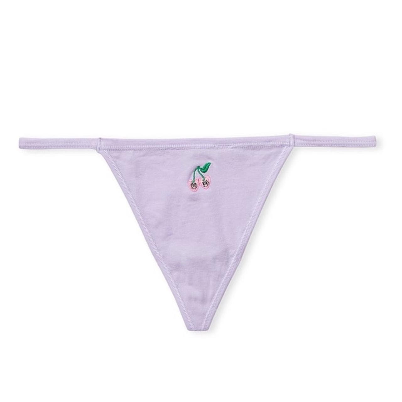 Victoria’s Secret Panty Size XL cotton Lavender String Panties Cherries Cute