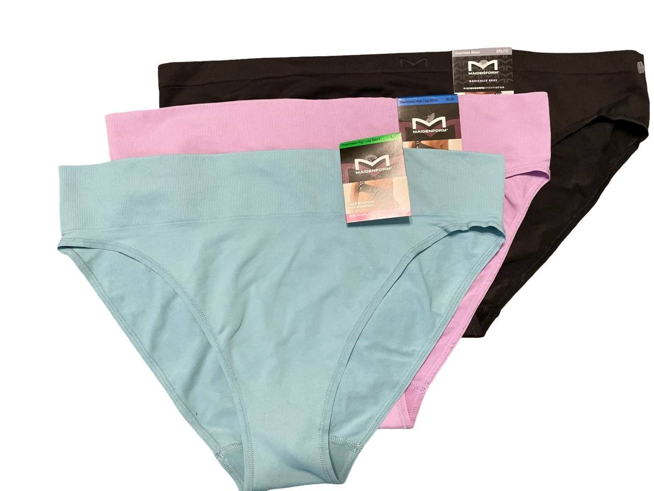 Maidenform Women’s Seamless High Leg Bikini Underwear Soft Stretch For Comfort