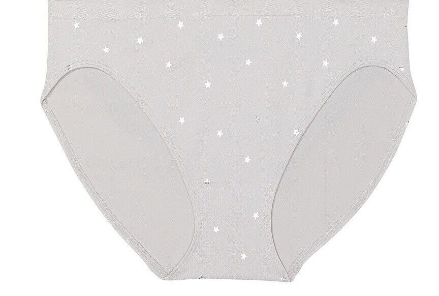 M Grey SHINE Star SEAMLESS NOSHOW Victorias Secret High-Leg Waist Brief Pantie