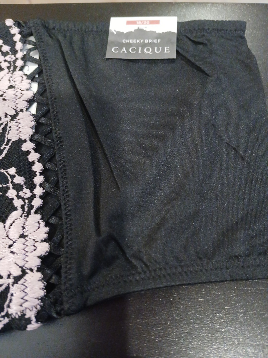 Lane Bryant 18/20 Cheeky Brief Blk Pink Cacique Seriously Sexy NEW W TAG