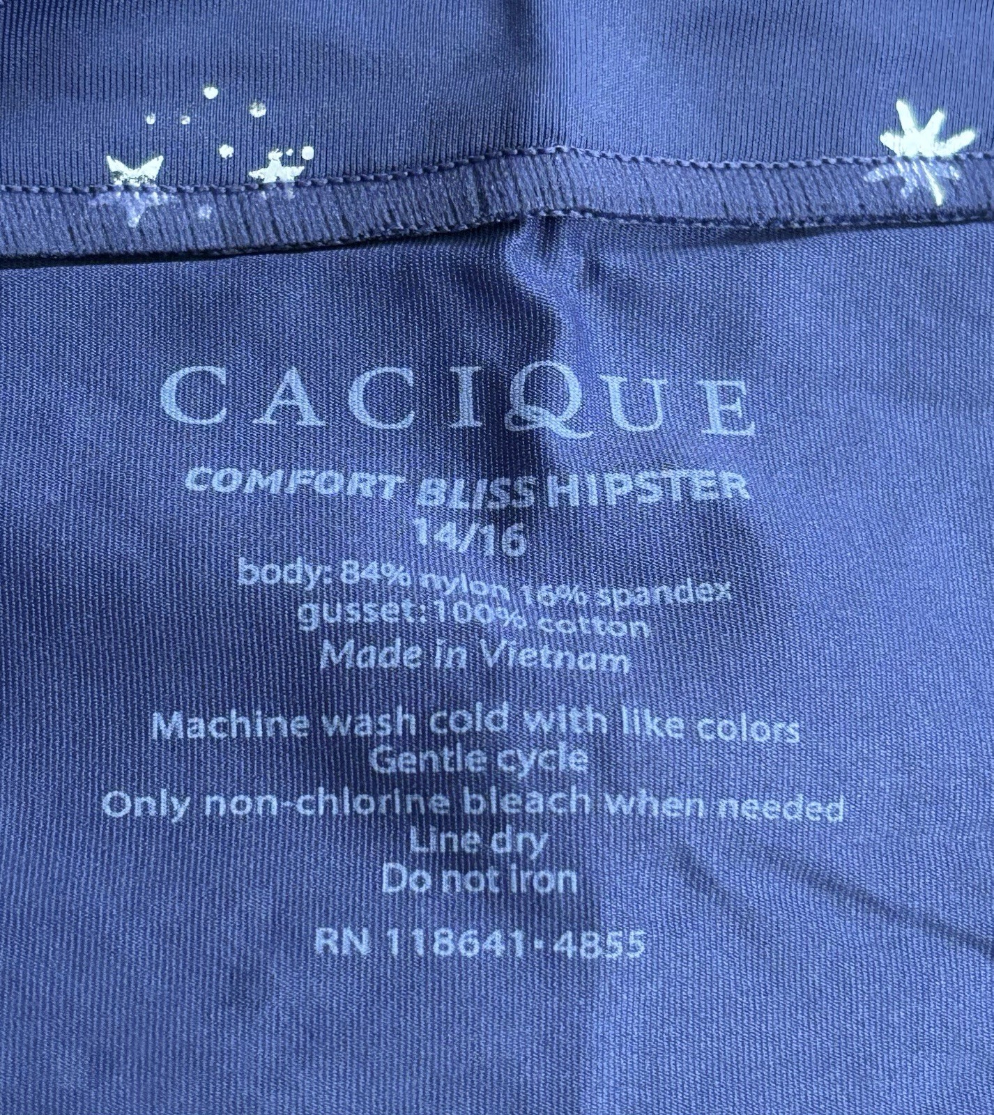 Plus Size 14/16 Lane Bryant Cacique Comfort Bliss Hipster Violet Silver Stars