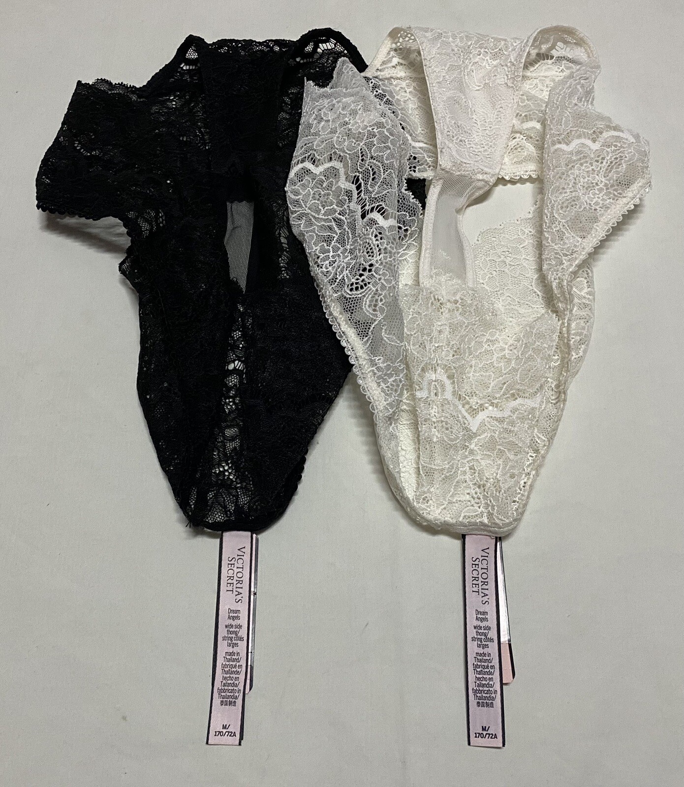 Lot of 2 Victoria’s Secret Wide Side Thong Panty Medium New With Tags