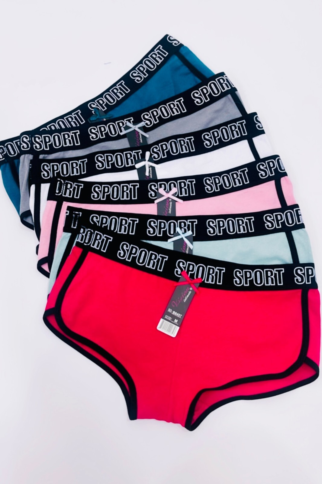 Boyshort Sports Sexy Love Panties 6 or 12 Undies 95% Cotton Underwear Short S-XL