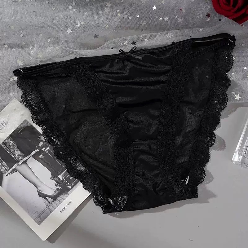 5 Pcs Lot Womens Sexy Satin String Bikinis Panties Silky Briefs Underwear M L XL