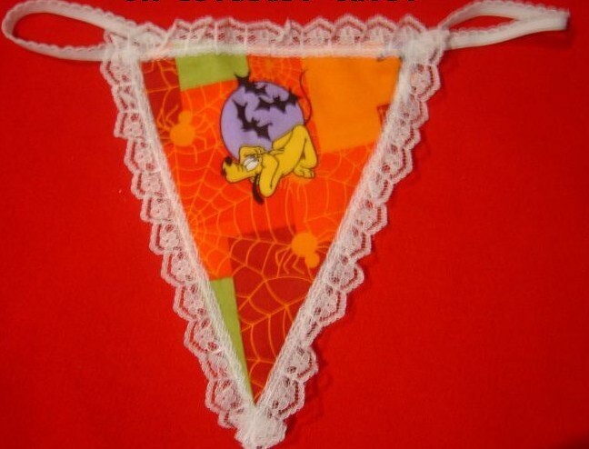 Womens Orange PLUTO Halloween Disney Costume String Thong Underwear