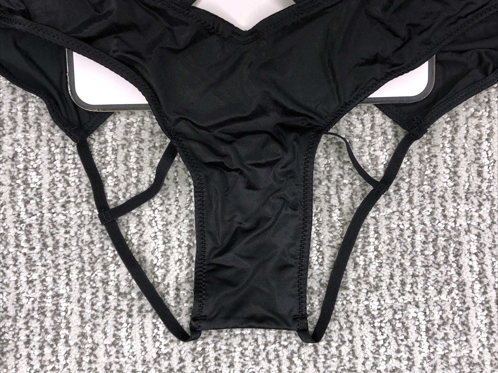 Victoria’s Secret NWT XXL Black Ring Hardware Open Back Strappy Cheeky Panty