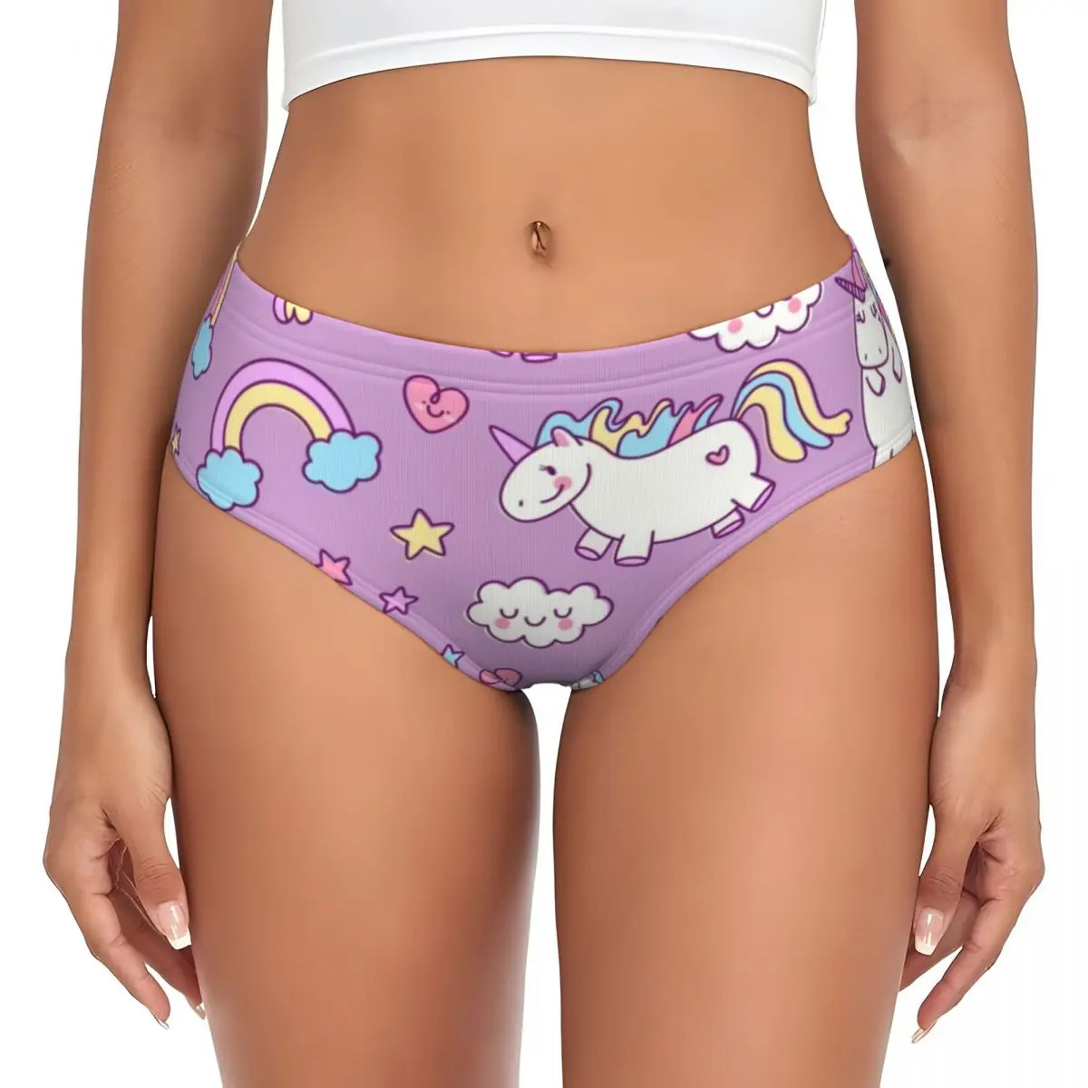 Printed Mid Rise Panties Stretch Soft Breathable Briefs Comfortable Fit Wear