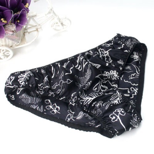 2 Pairs Womens Black Silk Panties Hipster Cheeky Floral Knickers 100 Nature Silk