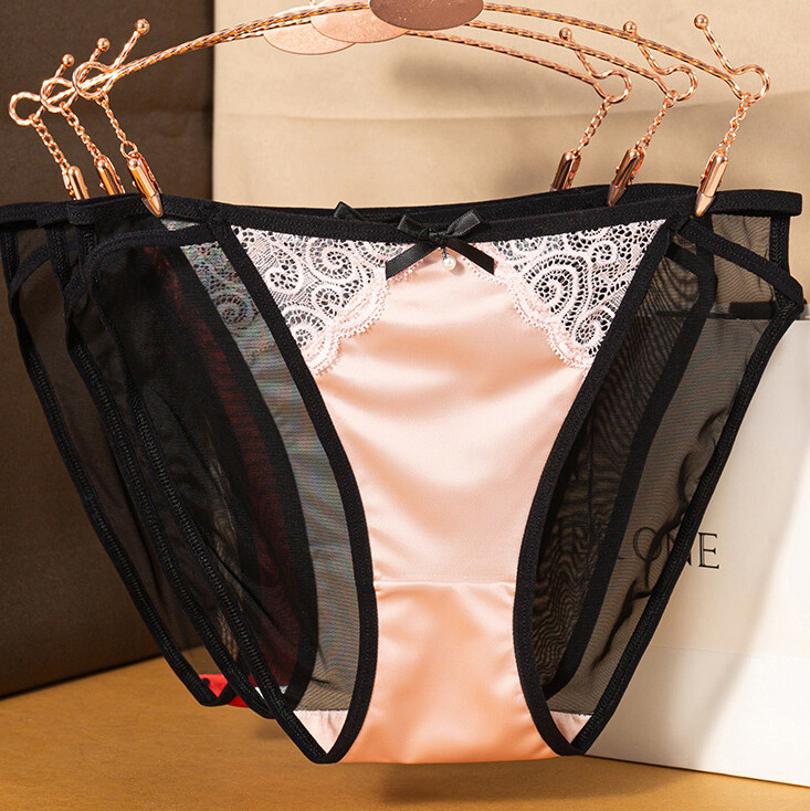 1/6 Pack Lot Womens Sexy Lace Satin Panties String Bikinis Brief Vintage Thongs