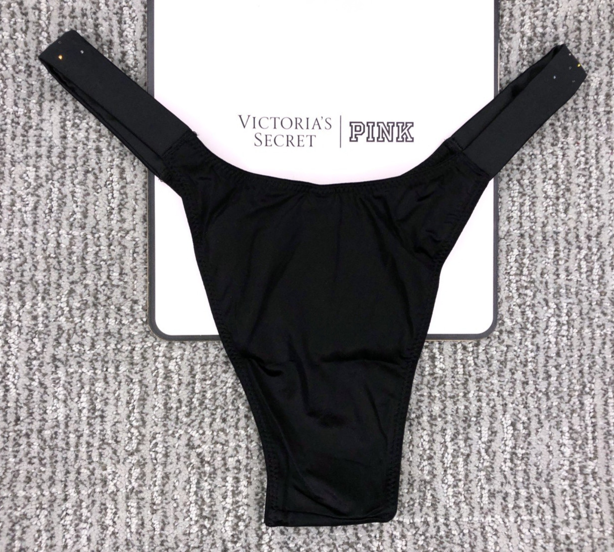 Victoria’s Secret Very Sexy NWT Medium Black Scatter Shine Strap Brazilian Panty