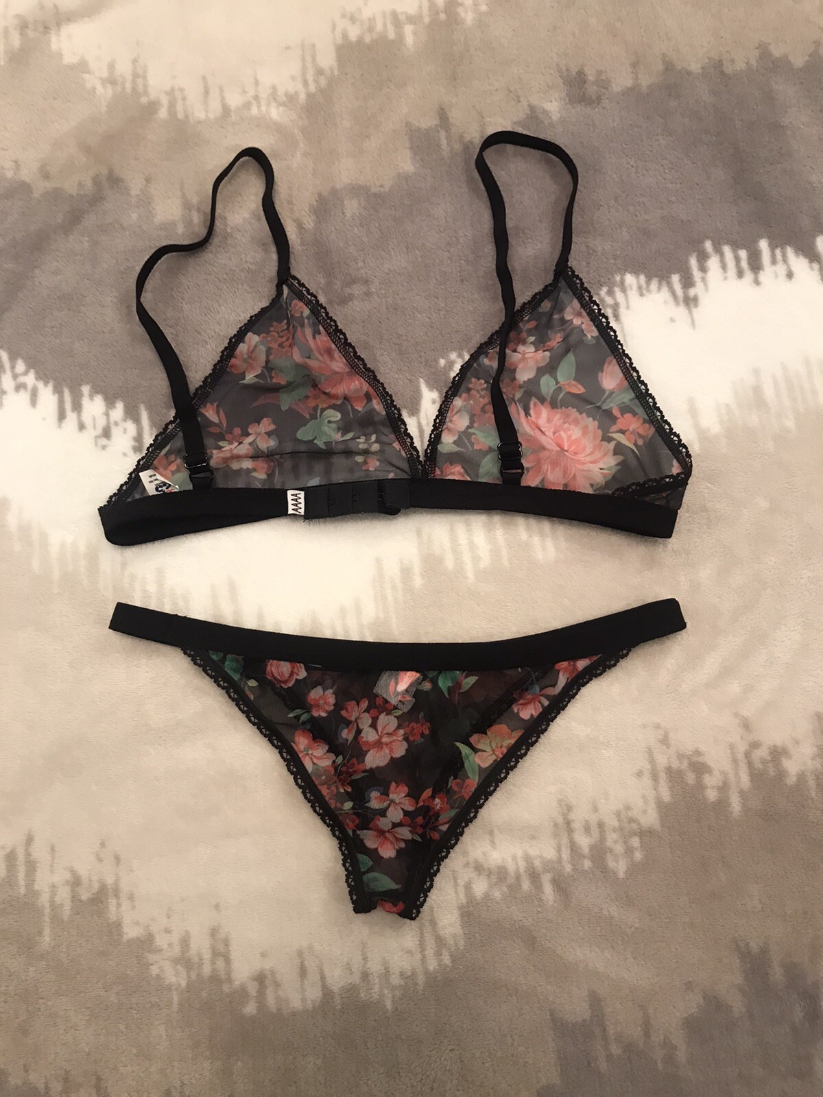Wicked Weasel Dark Rose Panties Set bralette+Panties