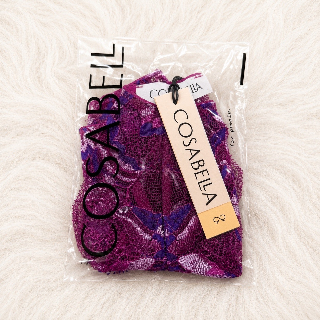 COSABELLA Paradiso Lace Thong Swiss Beet/Violet Purple S/M – NWT