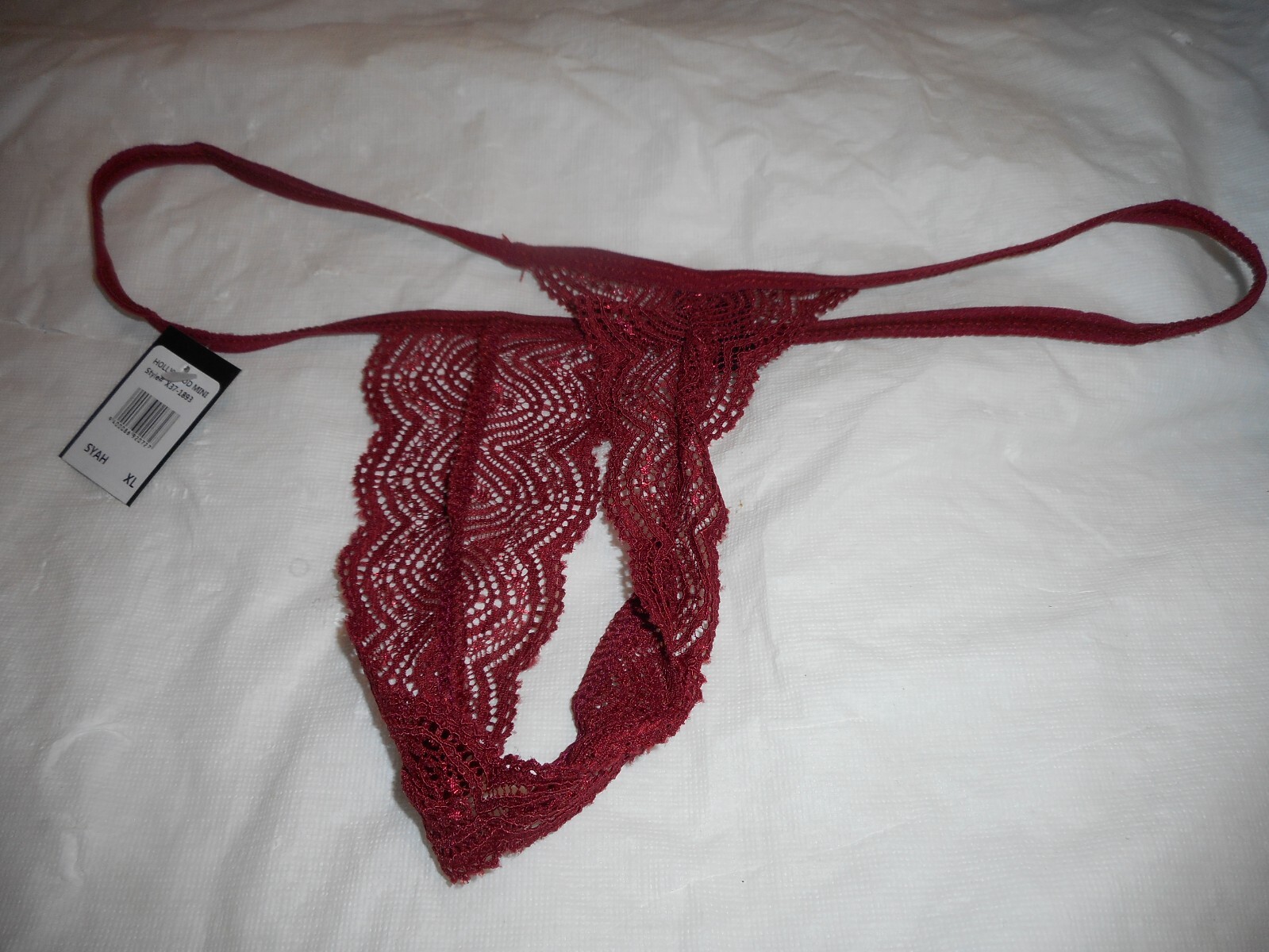 Frederick’s Of Hollywood Women’s Brown/Reddisn Lace Thong Exta Large