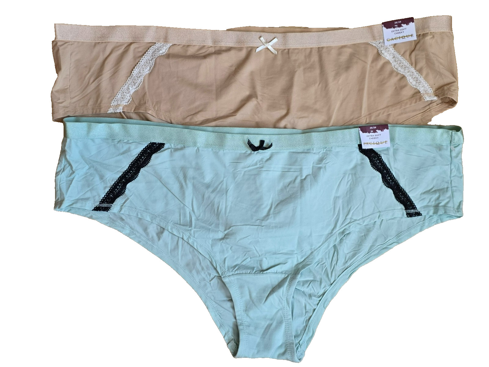 2 Pair Cacique Lane Bryant Extra Soft Cheeky Underwear Plus Size 26/28 (3X)