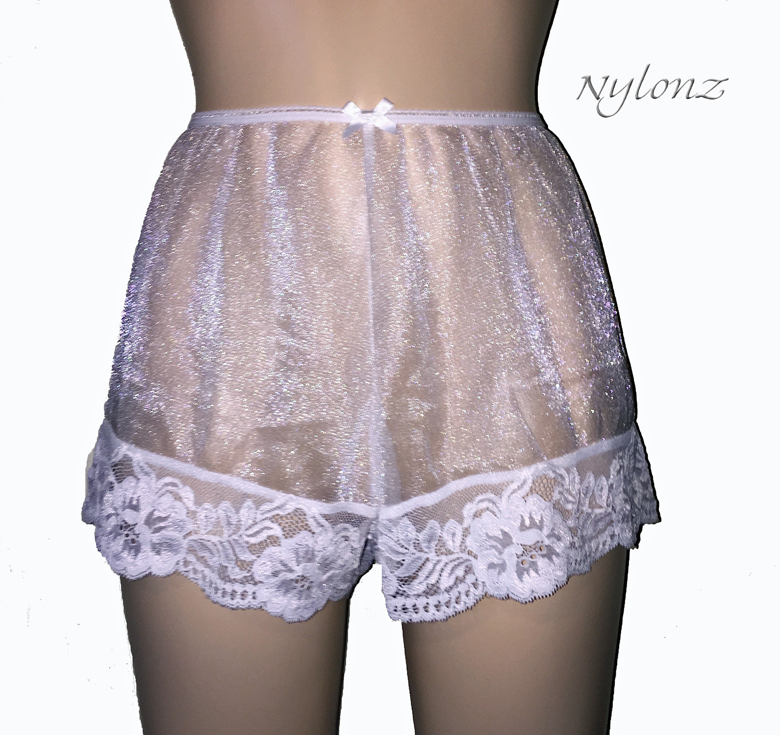 NYLONZ Sheer 100% Nylon FRENCH KNICKERS Panties WHITE – Vintage Style
